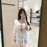 Leonie Girl Vintage Sweet Lace Lantern Sleeve Set