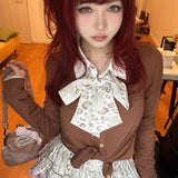 [Evil Tooth] A new era of me - y2k high school girl style JK 2 in 1 Shirt Sweater