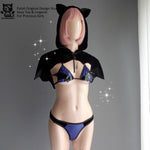 Get trendy with Mysterious Catwoman Halloween Costume Bikini and Cloak Set -  available at Peiliee Shop. Grab yours for $24 today!