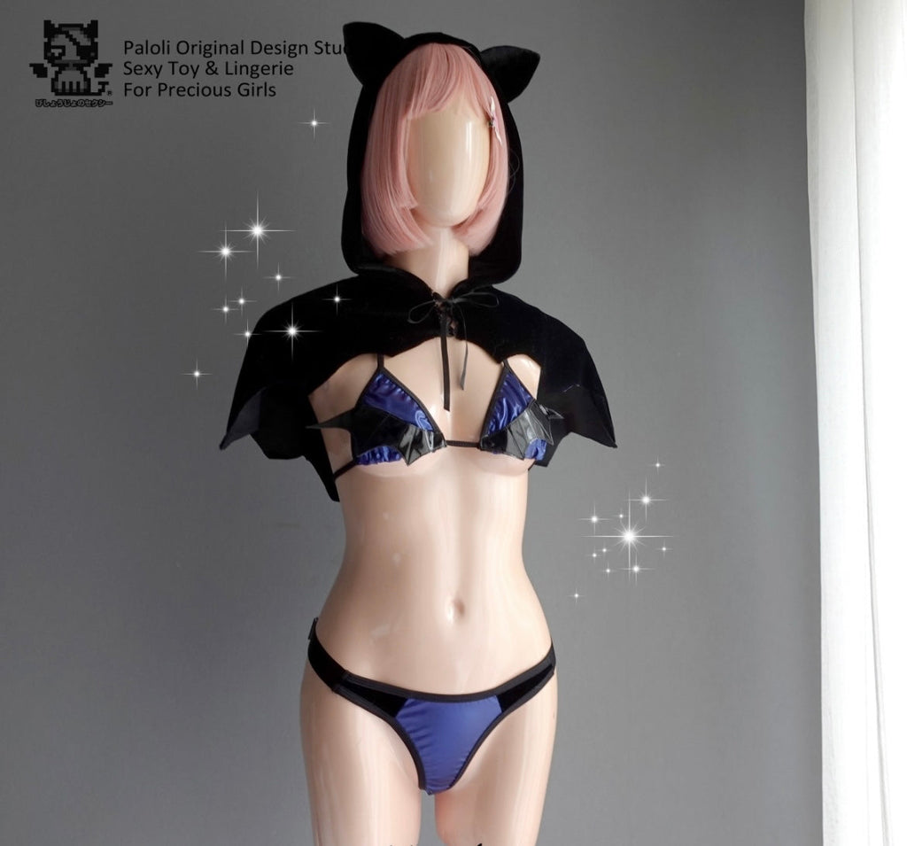 Mysterious Catwoman Halloween Costume Bikini and Cloak Set - Premium  from Paloli - Just $24! Shop now at Peiliee Shop