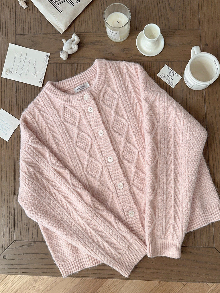 Angelic Sakura pink soft knitting sweater cardigan - Premium Sweater from RIBEERY - Just $25.50! Shop now at Peiliee Shop