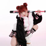 Get trendy with Evil Tooth Kawaii Panda Look Faux Fur Hoodie Coat -  available at Peiliee Shop. Grab yours for $78 today!