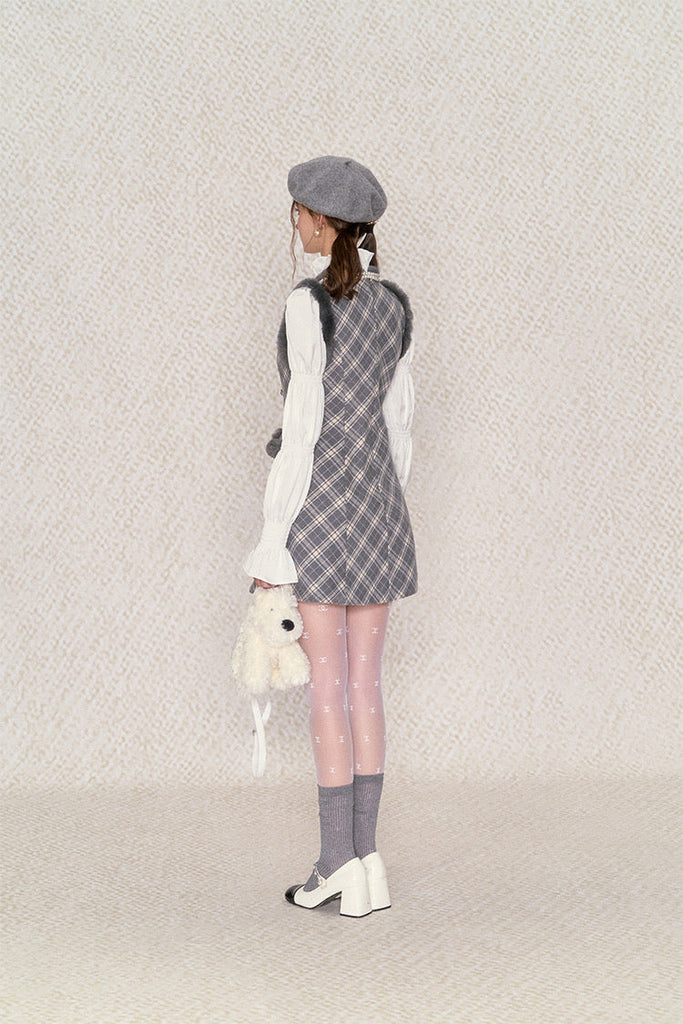 [Underpress]Adorable Doll-Inspired Dress with Fuzzy Collar - Premium  from Underpress - Just $63! Shop now at Peiliee Shop