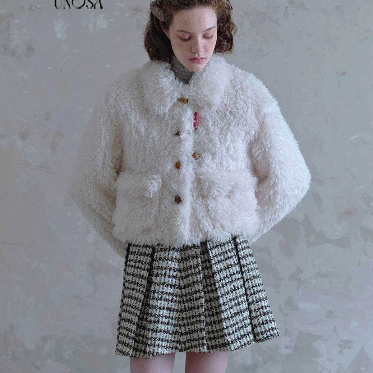 Get trendy with [UNOSA] Soft Season Faux Fur Coat - Coats & Jackets available at Peiliee Shop. Grab yours for $55 today!