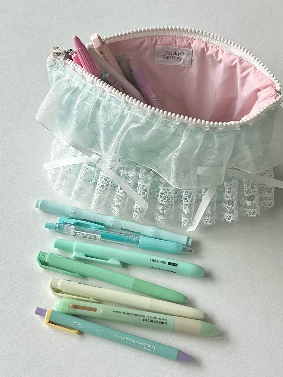 Get trendy with Mojito Dance Lace Pencil Case Makeup Beauty Bag - Bag available at Peiliee Shop. Grab yours for $14 today!