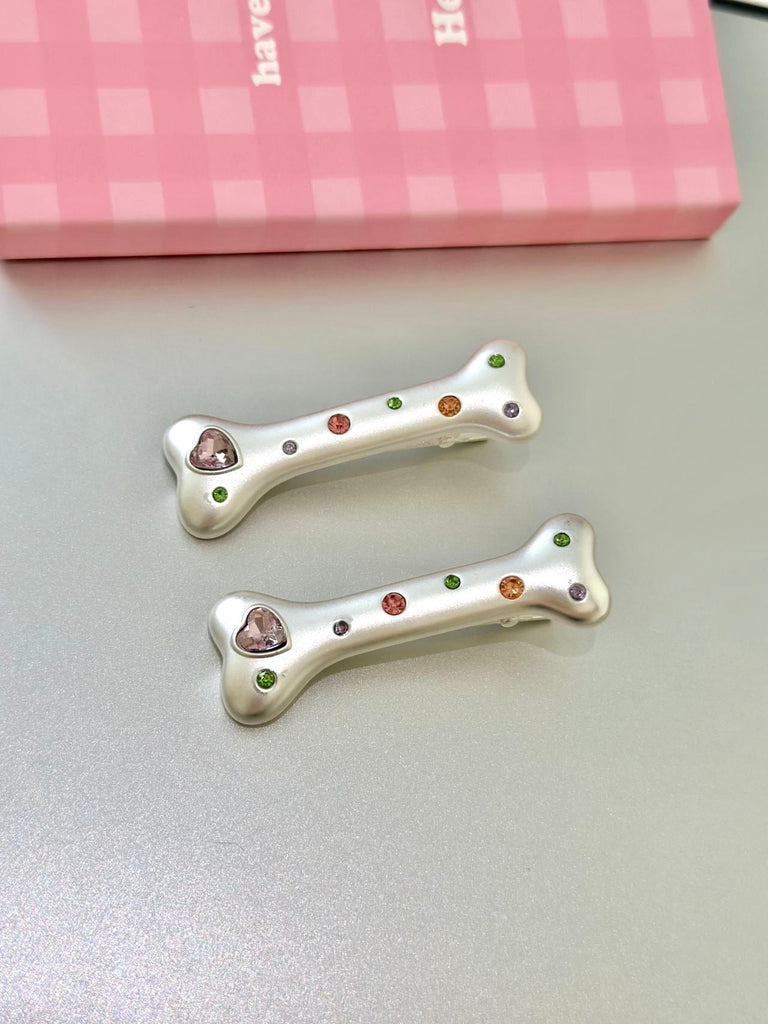 Y2K Lil Puppy Bone Hair Clips - Premium  from Basic - Just $2.90! Shop now at Peiliee Shop
