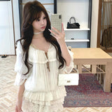 Leonie Girl Vintage Sweet Lace Lantern Sleeve Set