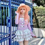 Evil Tooth Sailor Girl Halter Dress Set Pink