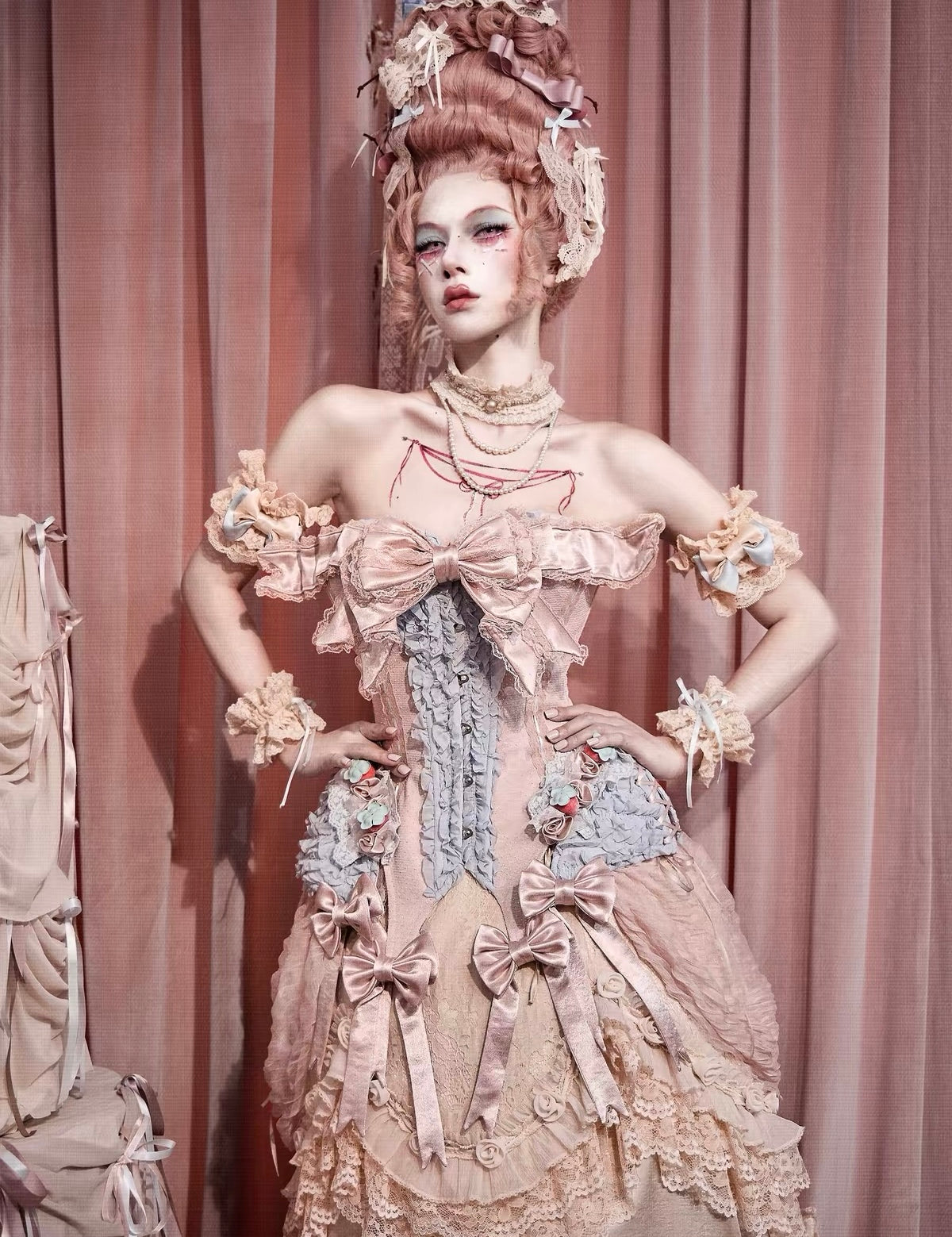Blood Supply Pink Baroque Cake and Ribbon Corset