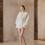 Fa Sogno Moonlit Lace Shirt Dress And Corset Set