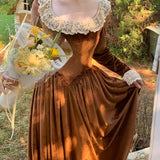 [Tailor Made] Autumn Swan Vintage Princess Velvet Gown