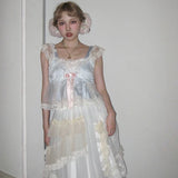 Get trendy with [August unicorn] Blue Moonlight Handmade Drop Top Skirt Set - Dresses available at Peiliee Shop. Grab yours for $89 today!