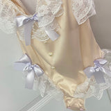 Get trendy with [Handmade Lingeire] Beige Angel Melody Lingerie Bodysuit -  available at Peiliee Shop. Grab yours for $39.90 today!