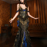 Blood Supply • Golden Hour Baroque Mermaid Midi Skirt