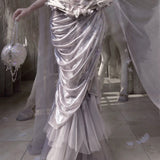 Blood Supply Moonlight Spirit Fairy Mermaid Tail Midi Skirt