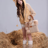 Rose Island Forest Fawn Deer Knit Tote Bag