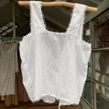 Get trendy with [Tailor Made] Angel Garden Handmade Crop Top Linne Tank -  available at Peiliee Shop. Grab yours for $65 today!