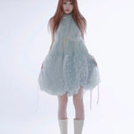 Get trendy with [Rose Island] Blue Sea Fairytale Mini Dress - Dress available at Peiliee Shop. Grab yours for $62 today!