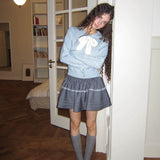 MineBeThyVers Winter Wonderland Ribbon Wool Blended Cardigan Sweater