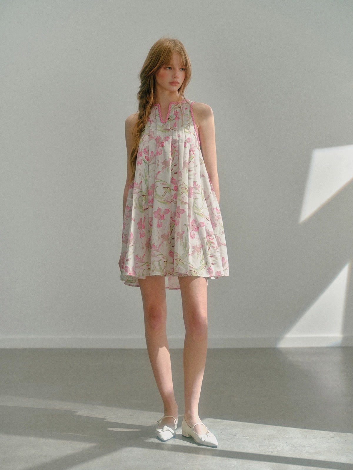 Get trendy with [UNOSA] Rosy Whisper Floral Mini Dress -  available at Peiliee Shop. Grab yours for $69.90 today!