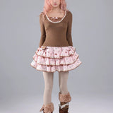 Rose Island Deer Core Layer Mini Skirt