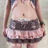 [Mike&Molly] Angel Kiss Hand-Knitted Shorts and Skirt Set