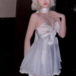 Get trendy with Moonlight Goddess Ribbon Mini Dress -  available at Peiliee Shop. Grab yours for $49.90 today!