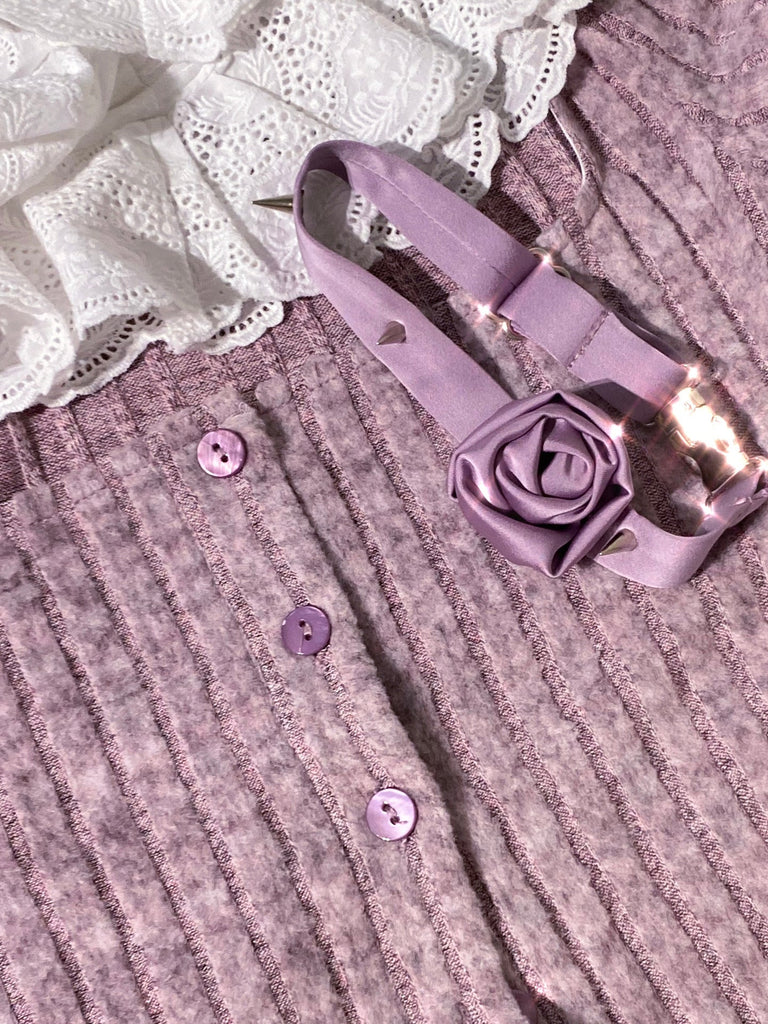 [Illimite] Lavender Romance Soft knitted cardigan three pieces set - Premium Clothing from Illimite - Just $56.80! Shop now at Peiliee Shop