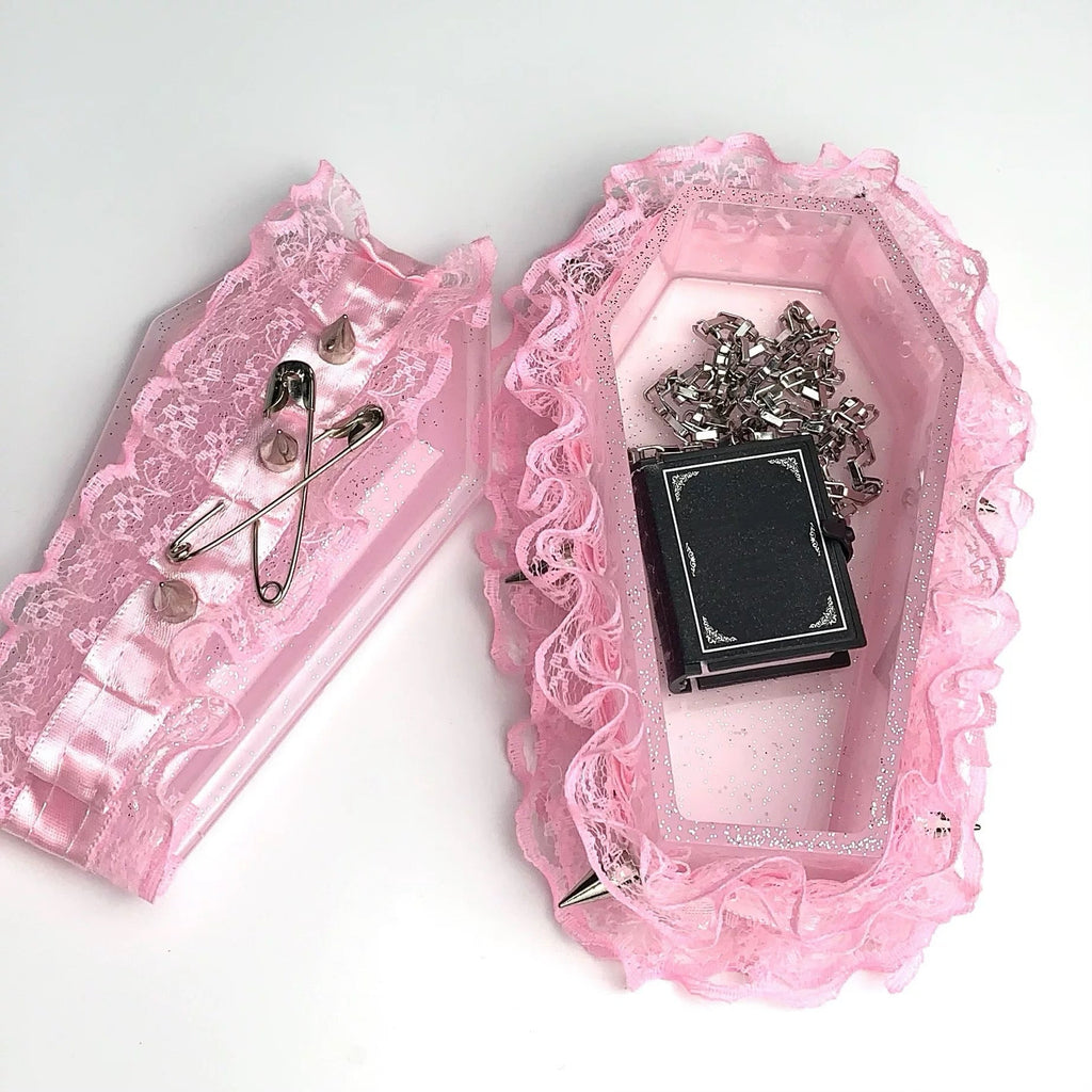 Get trendy with Pink Gothic Grunge Girl Cross Handmade Jewllery Box Pink Version -  available at Peiliee Shop. Grab yours for $19.90 today!