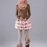 Rose Island Vintage Deer Polka Dots Socks Leg Warmers