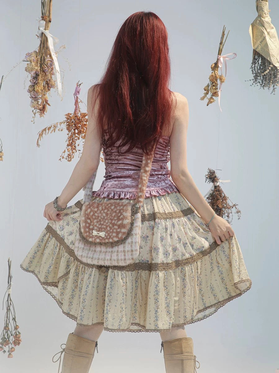 Get trendy with [Rose Island] Fairy Spirit Floral Midi Skirt -  available at Peiliee Shop. Grab yours for $34 today!