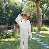 Sleepy Fairy Floral Deer Hoodie And Flare Pants Set