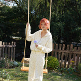 Sleepy Fairy Floral Deer Hoodie And Flare Pants Set