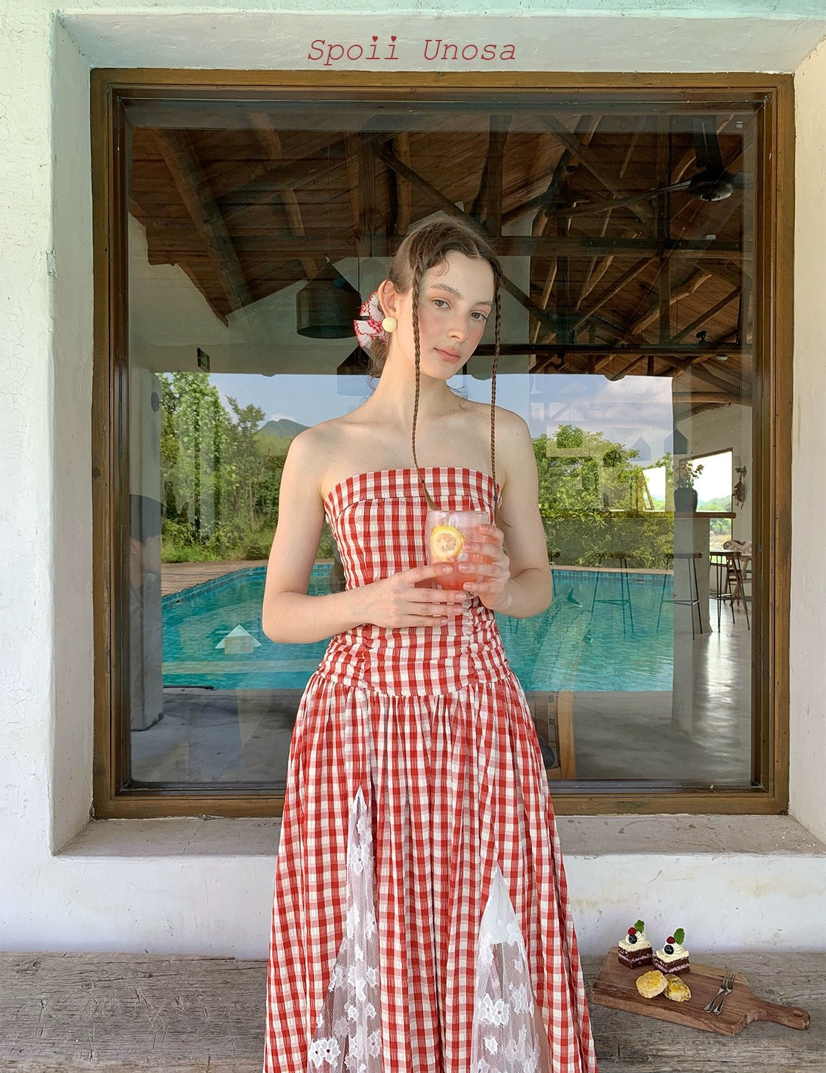 Get trendy with [SPOII UNOSA] Garden Dress Gingham Midi Dress Gown -  available at Peiliee Shop. Grab yours for $72 today!