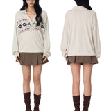 Reabobo Beige Fair Isle Cashmere Blend Sweater
