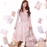 Rose Island Rose Letter Floral Midi Skirt