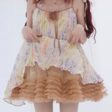 [Rose Island] Rosy Dusk Ruffle Tulle Dress