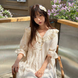 Pacific Position Freesia Memoir Antique Doll Coquette Core Linen Dress