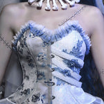 Get trendy with [Blood Supply] Corpse Bride 2024 Halloween Costume Gothic Corset Top with petticoats - Crop Top available at Peiliee Shop. Grab yours for $49.90 today!