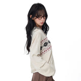 Reabobo Beige Fair Isle Cashmere Blend Sweater