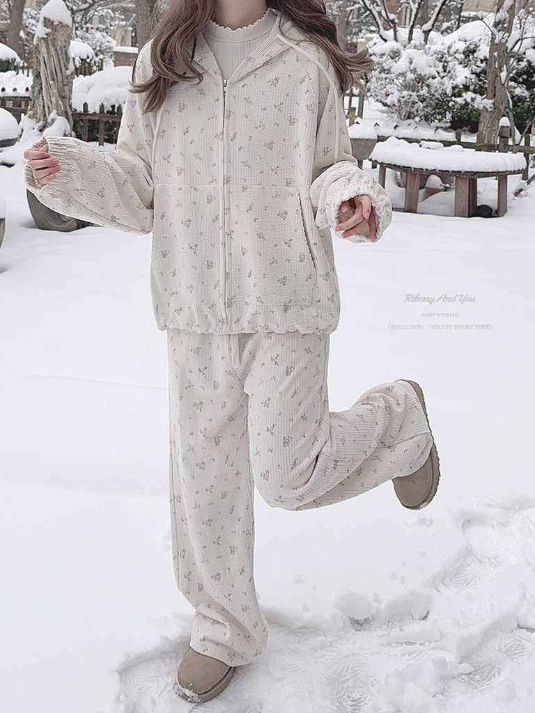 Get trendy with Lazy days cotton hoodie skirt pants set pajamas homewear - Sweater available at Peiliee Shop. Grab yours for $18 today!