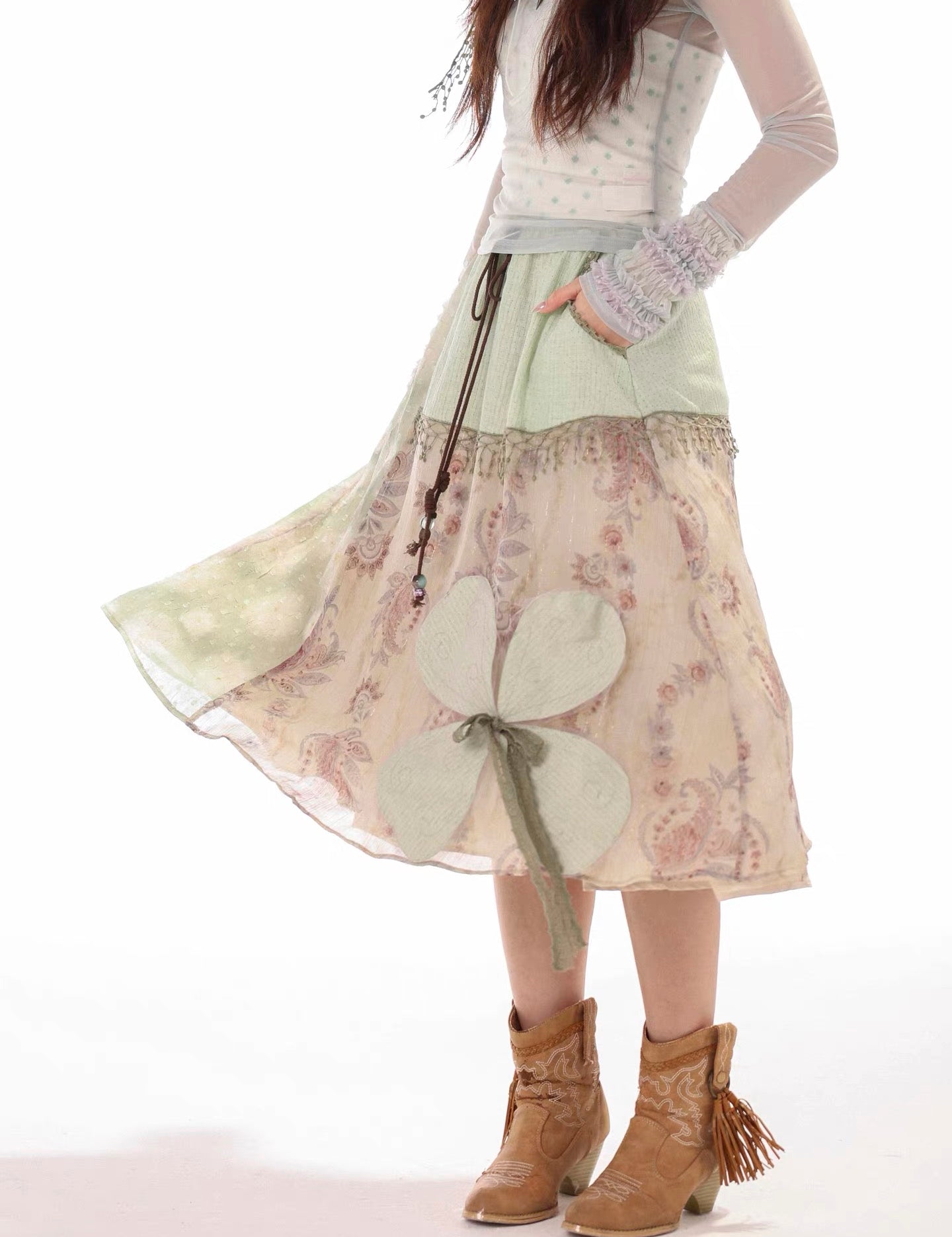 Rose Island Forest Waltz Lucky Clover Skirt