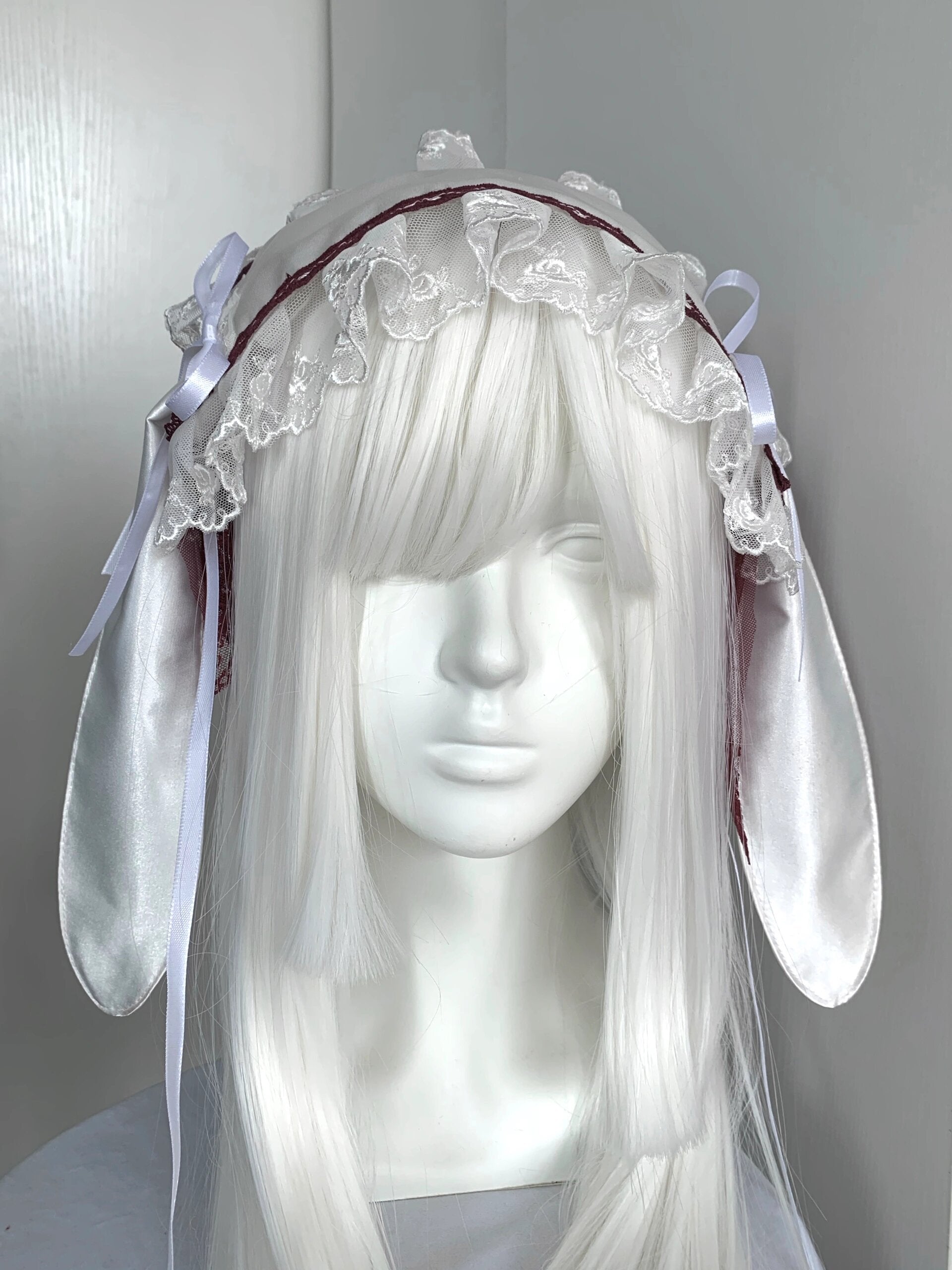 Get trendy with Wine Version Handmade Bunny Hat Headband -  available at Peiliee Shop. Grab yours for $21.90 today!