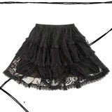 [Evil tooth] Gothic Veil Tiered Mini Lace Skirt