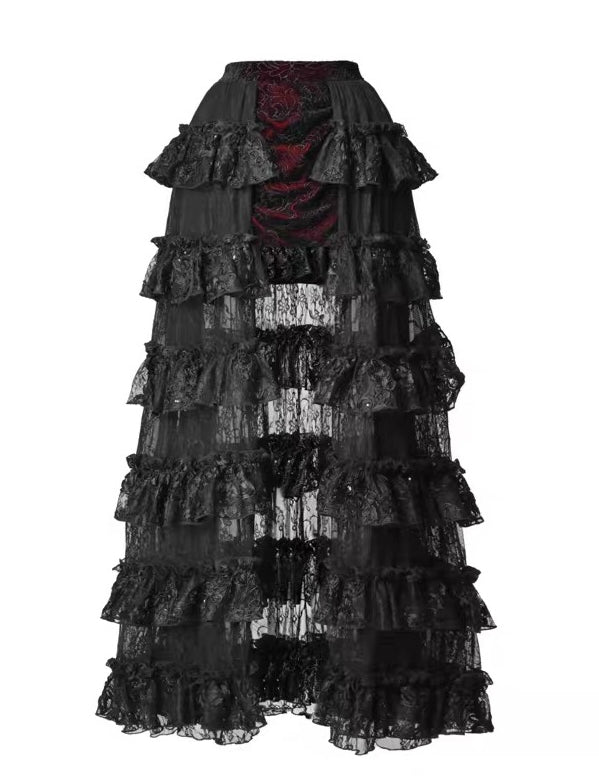 Blood Supply Christmas At Vampire Castle Layered Skirt