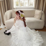 August Unicorn Moon Veil Silk Cotton Dress