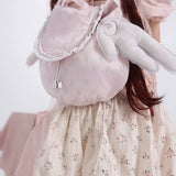 A closer look at Rose Island flying wings backpack, with coquette core style design in PeilieeShop