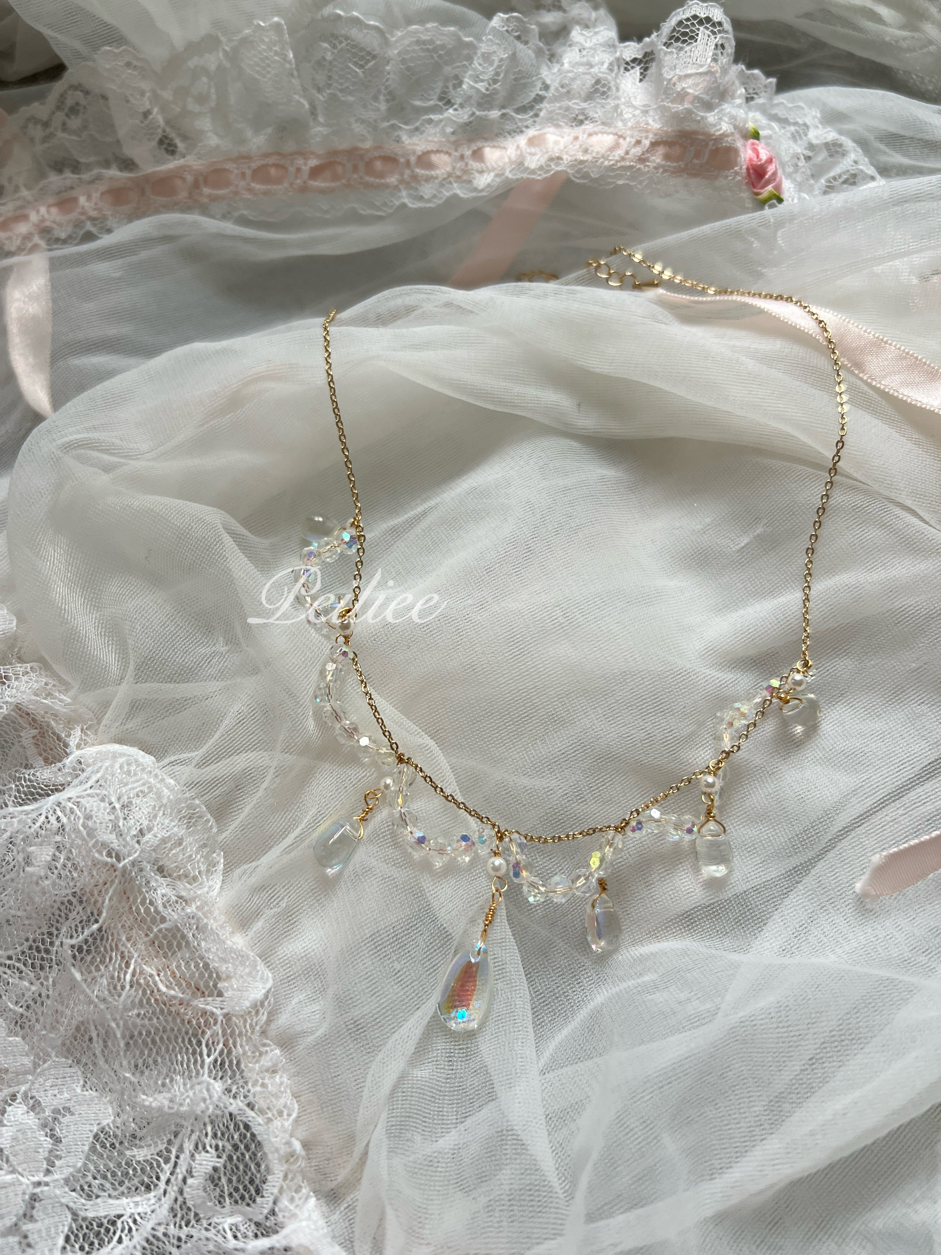 Get trendy with [Sweden] Angel Shell Princess Style Handmade Crystal Necklace -  available at Peiliee Shop. Grab yours for $28 today!