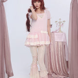 [Rose Island] Rosy Petal Chiffon Shirt