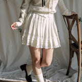 PacificPosition Daisy Whisper Pleated Lace Skirt